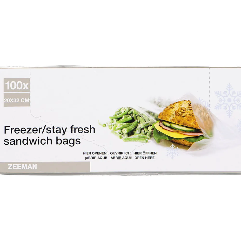 Discount Zeeman Sacs à sandwichs/congélation - Blanc